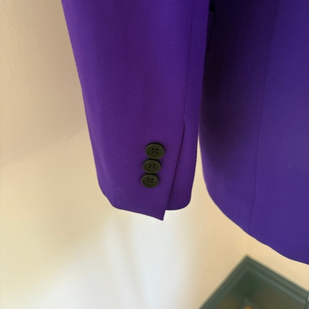 Christian Dior The Suit 1980's Purple Suit Skirt Set Wool Size 8 Purple Power - Picture 10 of 16